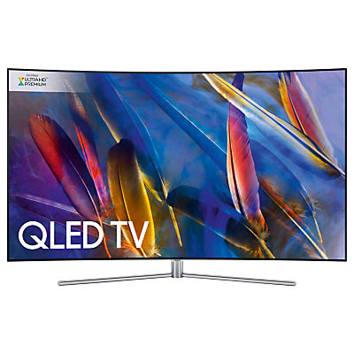Samsung QE55Q7C Curved QLED HDR 1500 4K Ultra HD Smart TV, 55 with TVPlus/Freesat HD & 360 Design, Silver, UHD Premium